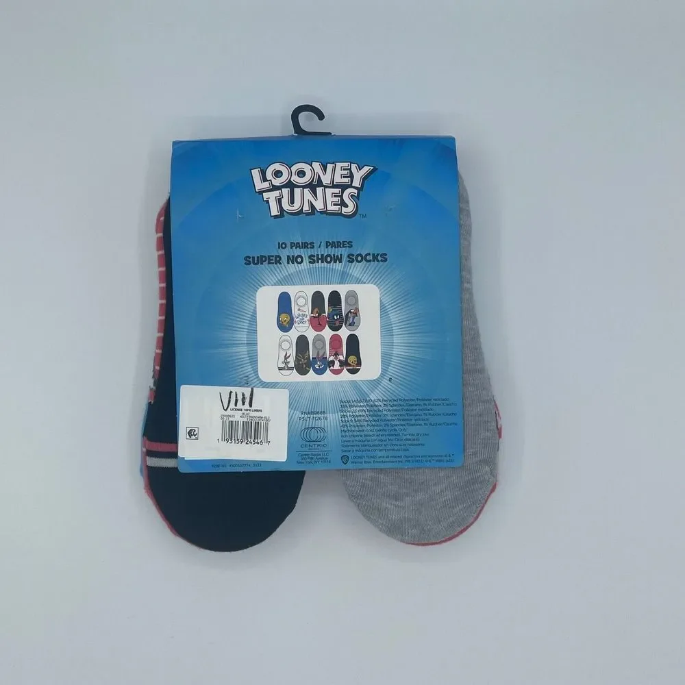 Warner Bros. Looney Tunes Women's 10-Pack Low-Cut Socks,‎ Shoe Size 4-10/New